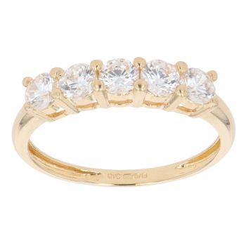 18ct Yellow Gold Cubic Zirconia Five Stone Ring
