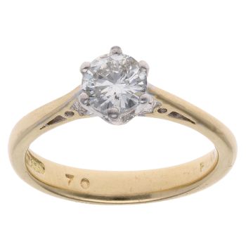 18ct Yellow Gold 0.70ct Brilliant Cut Diamond Solitaire Ring