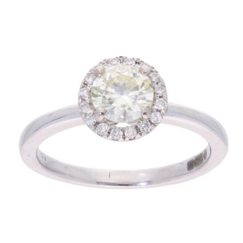 18ct White Gold 1.00ct Diamond Cluster Ring