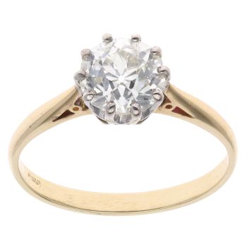 18ct Yellow Gold 1.50ct Old Cut Diamond Solitaire Ring