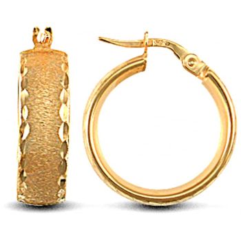 9ct Yellow Gold Court Hoop Earrings