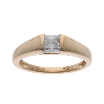 9ct Yellow Gold 0.60cts Certificated Diamond Solitaire Ring
