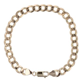 9ct Yellow Gold Curb Bracelet 8"