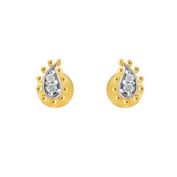22ct Yellow Gold Cubic Zirconia Studs Earring with small balls
