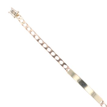 9ct Yellow Gold ID Curb Bracelet 8"