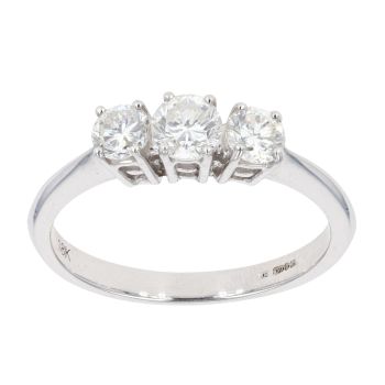 18ct White Gold Diamond Trilogy Ring by Anya Belle