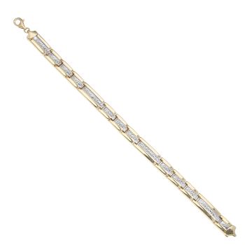 14ct Yellow And White Gold Fancy Bracelet 7.5"