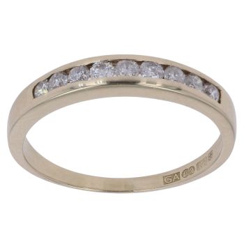 9ct Yellow Gold 0.25ct Brilliant Cut Diamond Half Eternity Ring