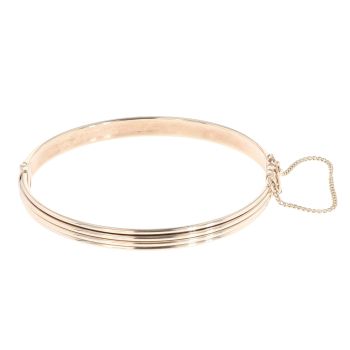 9ct Yellow Gold Patterned Hinged Bangle