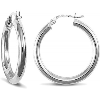 9ct White Gold Hoop Earrings