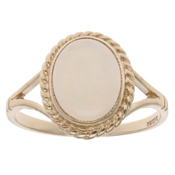 9ct Yellow Gold Opal Single Stone Ring