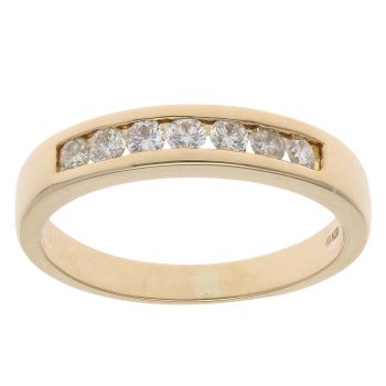 14ct Yellow Gold 0.33ct Brilliant Cut Diamond Half Eternity Ring