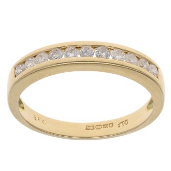 18ct Yellow Gold 0.33ct Brilliant Cut Diamond Half Eternity Ring