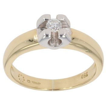 18ct Yellow Gold 0.10ct Brilliant Cut Diamond Solitaire Ring