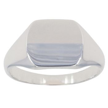 Silver Plain Signet Ring By Icesia