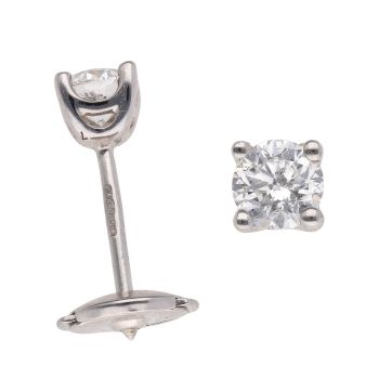 9ct White Gold 0.60ct Brilliant Cut Diamond Stud Earrings