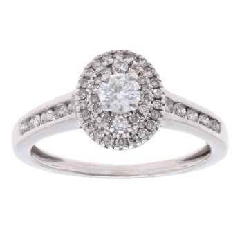9ct White Gold 0.50ct Brilliant Cut Diamond Cluster Ring