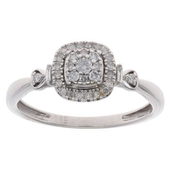 9ct White Gold 0.27ct Brilliant Cut Diamond Cluster Ring