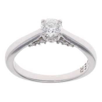 18ct White Gold 0.45ct Brilliant Cut Diamond And Solitaire Ring