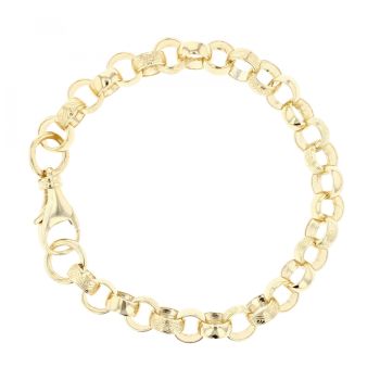 9ct Yellow Gold Patterned & Plain Belcher Bracelet