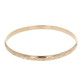 9ct Yellow Gold Patterned Filigree Bangle