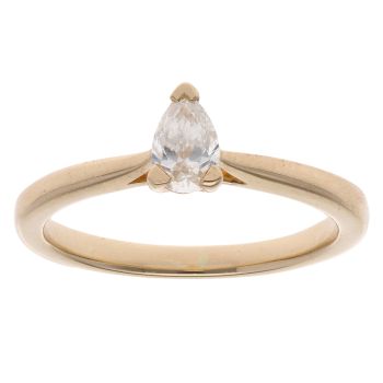 18ct Yellow Gold 0.30ct Diamond Pear Cut Solitaire Ring