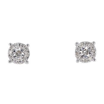 9ct White Gold 0.26cts Diamond Stud Earrings by Anya Belle