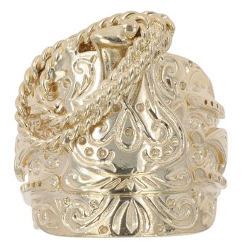 9ct Yellow Gold Patterned Saddle Ring