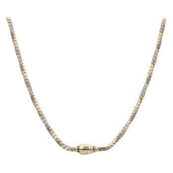 14ct Yellow And White Gold Monaco Spin Plain Lock Twist Chain 24"
