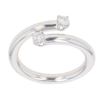18ct White Gold 0.25ct Brilliant Cut Diamond Two Stone Ring