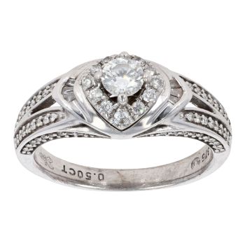 9ct White Gold 0.50ct Diamond Cluster Ring