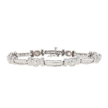 18ct White Gold 2.93ct Diamond Tennis Bracelet