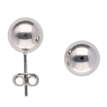 Silver Ball Stud Earrings