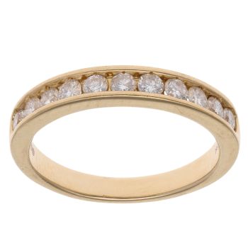 18ct Yellow Gold 0.55ct Brilliant Cut Diamond Half Eternity Ring