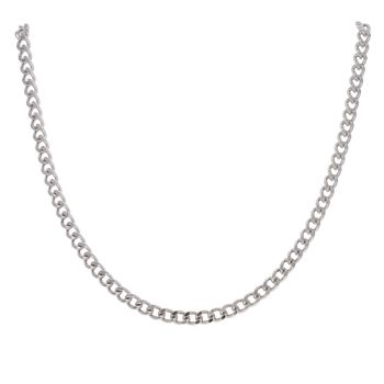 9ct White Gold Curb Chain 18"