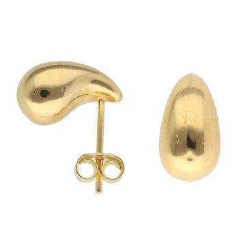 Gold Plated Silver 3D Teardrop Stud Earrings