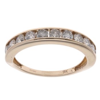 9ct Yellow Gold 1.10ct Brilliant Cut Diamond Half Eternity Ring