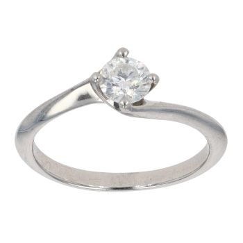 Platinum 0.33ct Diamond Twist Solitaire Ring
