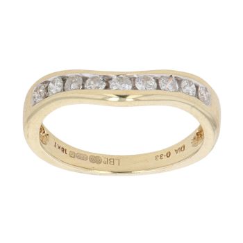 18ct Yellow Gold 0.33ct Brilliant Cut Diamond Wishbone Ring