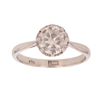 18ct White Gold 1.15cts Brilliant Cut Solitaire Illusion Set Ring