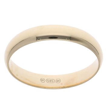 14ct Yellow Gold Plain 4mm Wedding Band