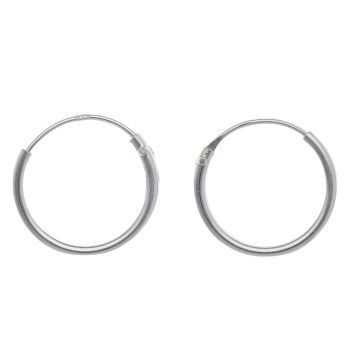 Silver Plain Hoop Earrings by Icesia