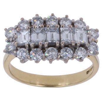 18ct Yellow Gold 1.50ct Diamond Cluster Ring