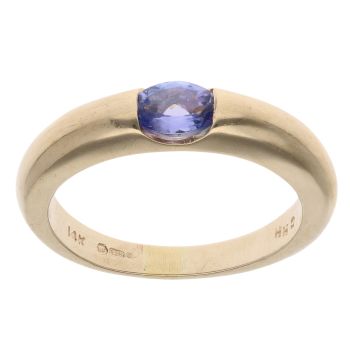 14ct Yellow Gold Tanzanite Single Stone Ring