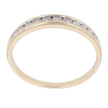 9ct Yellow Gold 0.25ct Brilliant Cut Diamond Half Eternity Ring
