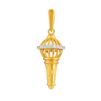 22ct Yellow Gold Gada Pendant with Cubic Zirconia