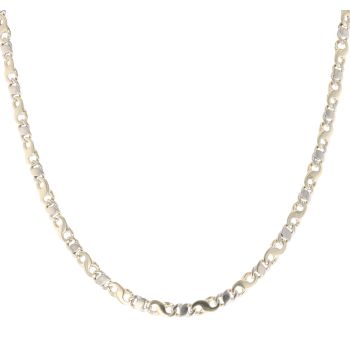 9ct Yellow and White Gold Infinity Link Chain 16"
