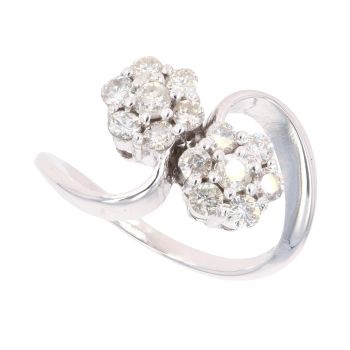 18ct White Gold 0.80ct Brilliant Cut Diamond Cluster Ring