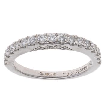 18ct White Gold 0.51ct Brilliant Cut Diamond Half Eternity Ring