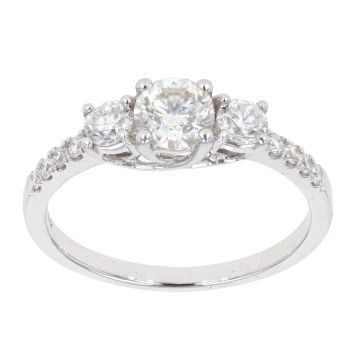 18ct White Gold 1ct Diamond Trilogy Ring by Anya Belle